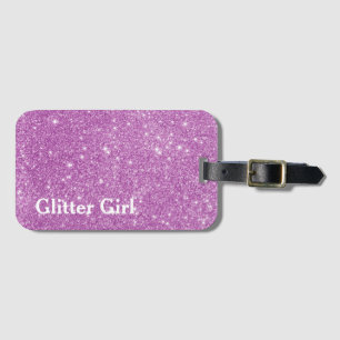 Pink Glitter Girl Zeige deinen Glanz Gepäckanhänger