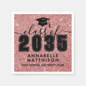 Pink Glitter Graduation Serviette (Vorderseite)