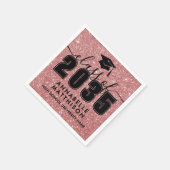 Pink Glitter Graduation Serviette (Ecke)