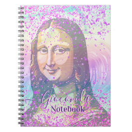 Pink Glitter Leonardo Da Vinci Gioconda Notizblock