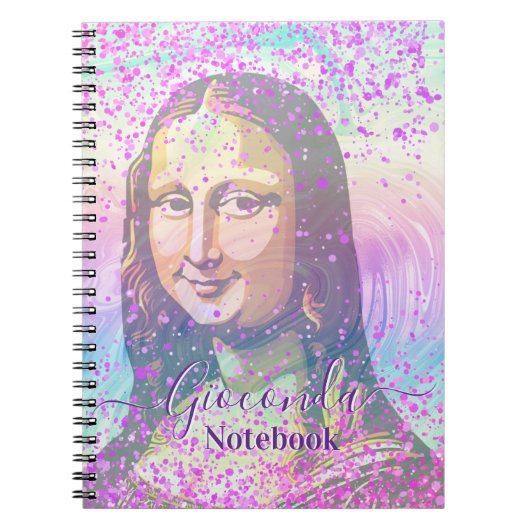 Pink Glitter Leonardo Da Vinci Gioconda Notizblock (Vorderseite)