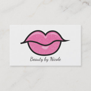 Pink Glitter Lippen Kuss Chic Make-up Glam Schönhe Visitenkarte