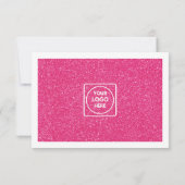 Pink Glitter Logo Thank You Note Card Dankeskarte (Rückseite)