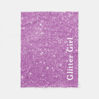 Pink Glitter Mädchen zeige deinen glamourösen Glan Fleecedecke