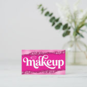 Pink Glitter Makeup Artist Studio Visitenkarte (Stehend Vorderseite)