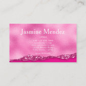 Pink Glitter Makeup Artist Studio Visitenkarte (Rückseite)