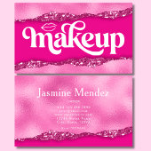 Pink Glitter Makeup Artist Studio Visitenkarte