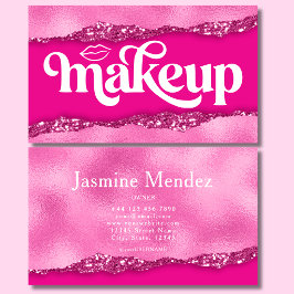 Pink Glitter Makeup Artist Studio Visitenkarte