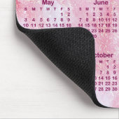Pink Glitter Marble 2026 Calendar Mousepad (Ecke)