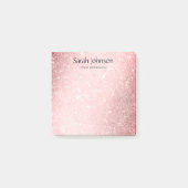 Pink Glitter Monogram Personalized Name  Post-it Klebezettel (Vorderseite)
