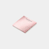 Pink Glitter Monogram Personalized Name  Post-it Klebezettel (angewinkelt)