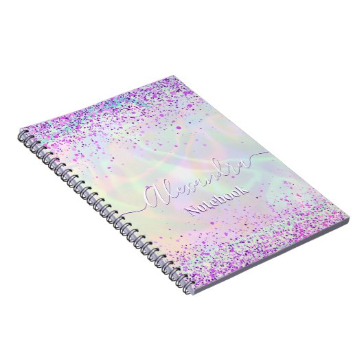 Pink Glitter Pastel Custom  Notizblock (Rechte Seite)