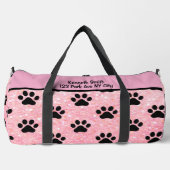 Pink Glitter Paw Print Pet monogram personalize Duffle Bag (Vorderseite)