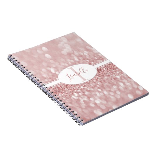 Pink Glitter Personalize Notebook Notizblock (Rechte Seite)