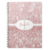 Pink Glitter Personalize Notebook Notizblock (Vorderseite)
