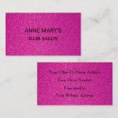 Pink Glitter PurpleHair Salon Spa Hairdresser  Visitenkarte (Vorne/Hinten)