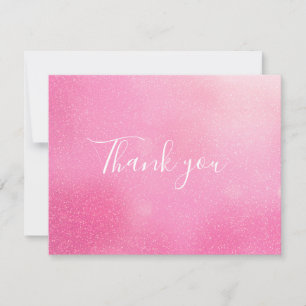 Pink Glitter Schimmer Schrift Geschäft Dankeskarte