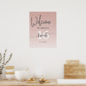 Pink Glitter Sweet 16 Welcome Sign Poster (Küche)