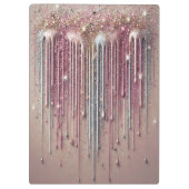 Pink Glitter Wimpern Klemmbrett (Rückseite)