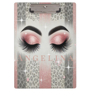 Pink Glitter Wimpern Klemmbrett