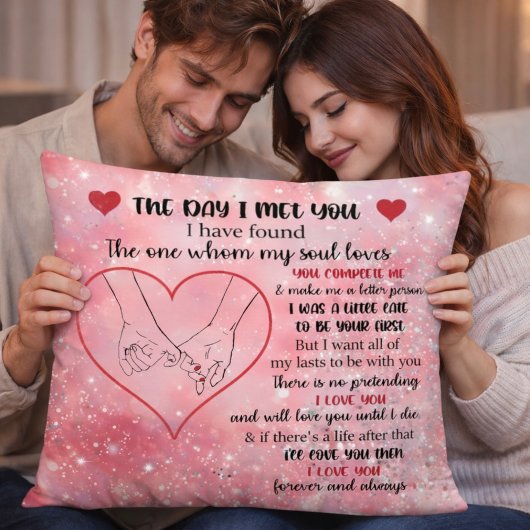 Pink Glittered Romantic Love Quote Kissen