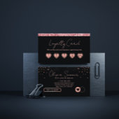 Pink Glittering Hearts Loyalty Card Visitenkarte