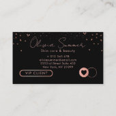 Pink Glittering Hearts Loyalty Card Visitenkarte (Rückseite)