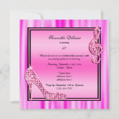 Pink Glittery Stilettos & Music Fabulous 50 Einladung (Rückseite)