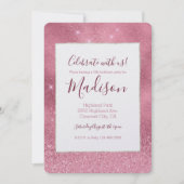 Pink Glitz Birthday Einladung (Vorderseite)