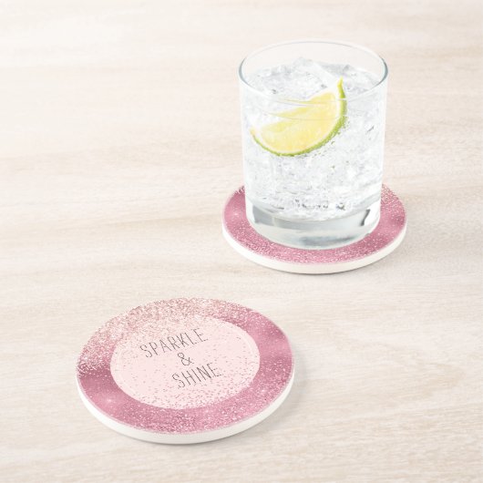Pink Glitz Getränkeuntersetzer (Seite)