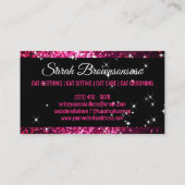 Pink Glitz Glam Starlust Cat Visitenkarte (Rückseite)