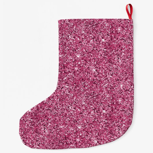 Pink Glitz Glitzer Großer Weihnachtsstrumpf (Rückseite)