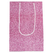 Pink Glitz Glitzer Mittlere Geschenktüte (Rückseite)