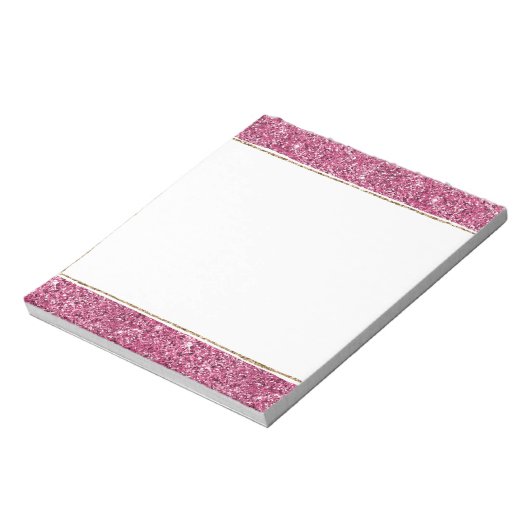 Pink Glitz Glitzer Notizblock (Rotiert)
