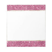 Pink Glitz Glitzer Notizblock (Vorderseite)