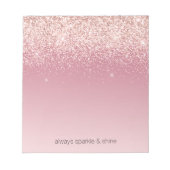 Pink Glitz Glitzer Ombre Notizblock (Vorderseite)