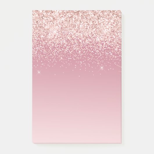 Pink Glitz Glitzer Ombre Post-it Klebezettel (Vorderseite)