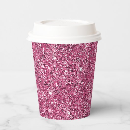 Pink Glitz Glitzer Pappbecher (Links)