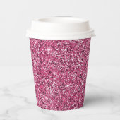 Pink Glitz Glitzer Pappbecher (Rückseite)