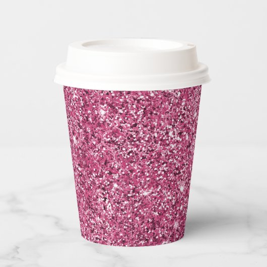 Pink Glitz Glitzer Pappbecher (Vorderseite)