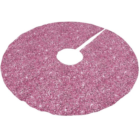 Pink Glitz Glitzer Polyester Weihnachtsbaumdecke (Schrägansicht)
