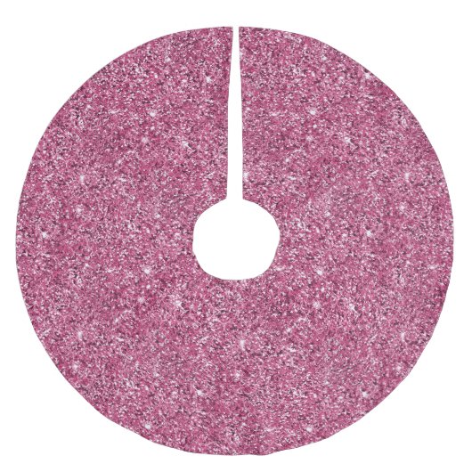 Pink Glitz Glitzer Polyester Weihnachtsbaumdecke (Vorderseite)