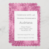 Pink Glitz Glitzer Sparkle 16. Geburtstag Einladung (Vorne/Hinten)