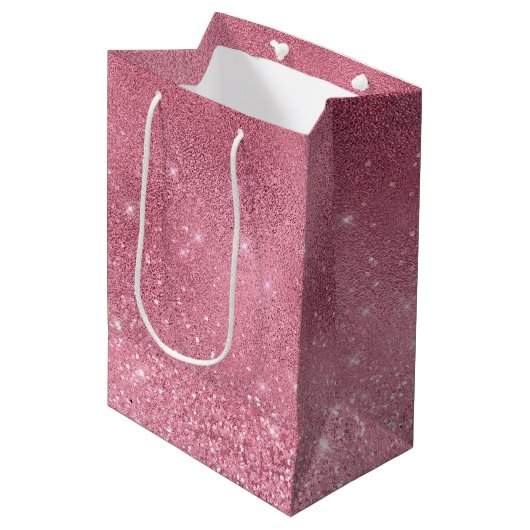 Pink Glitz Mittlere Geschenktüte (Vorderseite Schrägansicht)