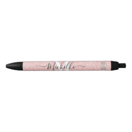 Pink Glitz Monogram Crown Custom Autograph Pen Kugelschreiber