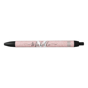 Pink Glitz Monogram Crown Custom Autograph Pen Kugelschreiber