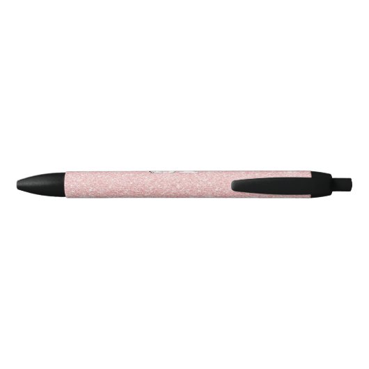 Pink Glitz Monogram Crown Custom Autograph Pen Kugelschreiber (Rückseite)