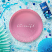 Pink Glitz Pappteller (Party)