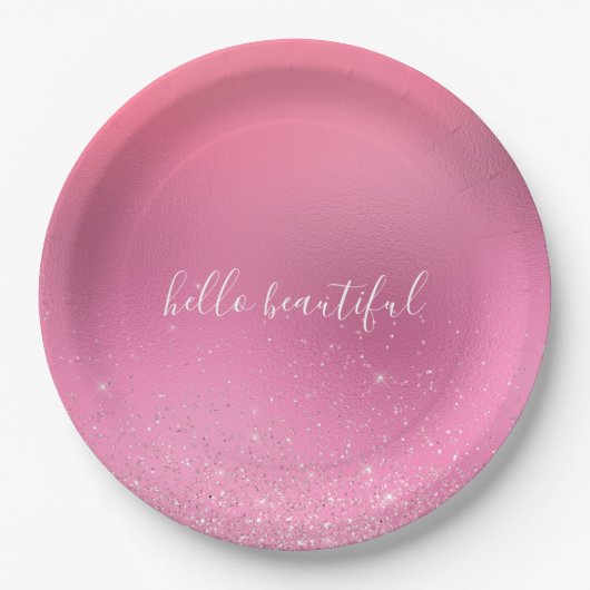 Pink Glitz Pappteller (Vorderseite)