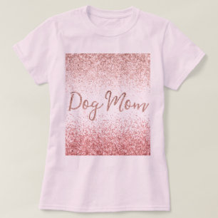 Pink Glitz Sparkle Glitzer Dog Mama T-Shirt